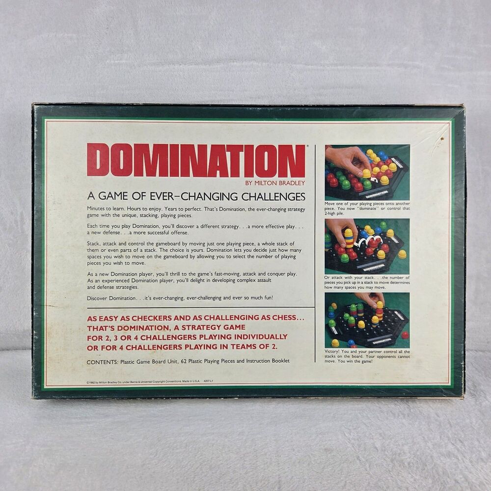 Vintage 1982 Domination Board Game Milton Bradley Complete Strategy Game - Picture 10 of 11